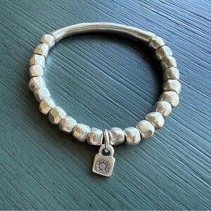 Unode50 Journey Beaded Stretch Bracelet Silver Uno de 50